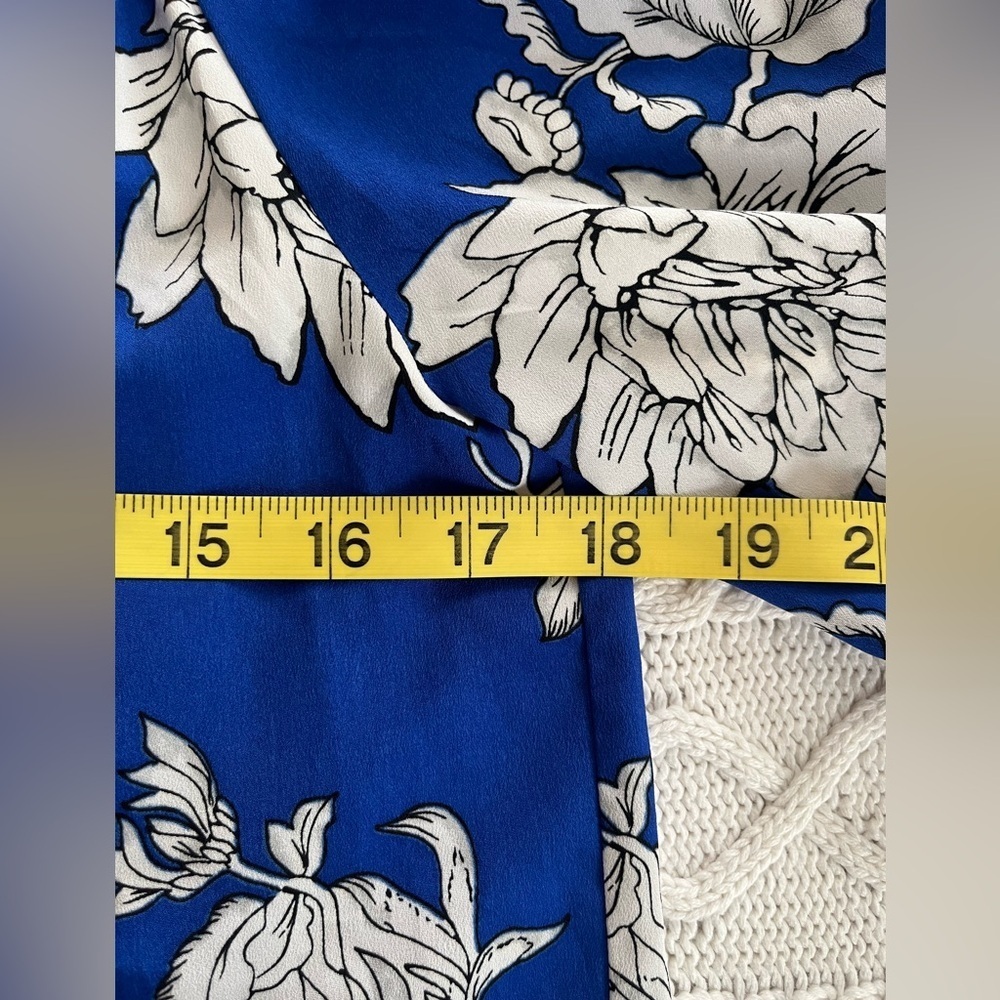 Dalia Designer Royal Blue Floral Print Off the Shoulder Women’s Size Small - Picture 13 of 14